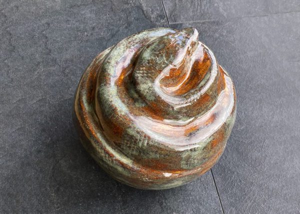 Signature Snake (Teal & Ochre Glaze) - Image 2