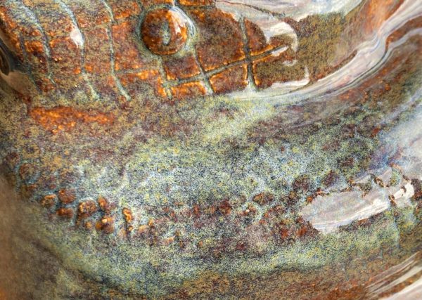 Signature Snake (Teal & Ochre Glaze) - Image 3